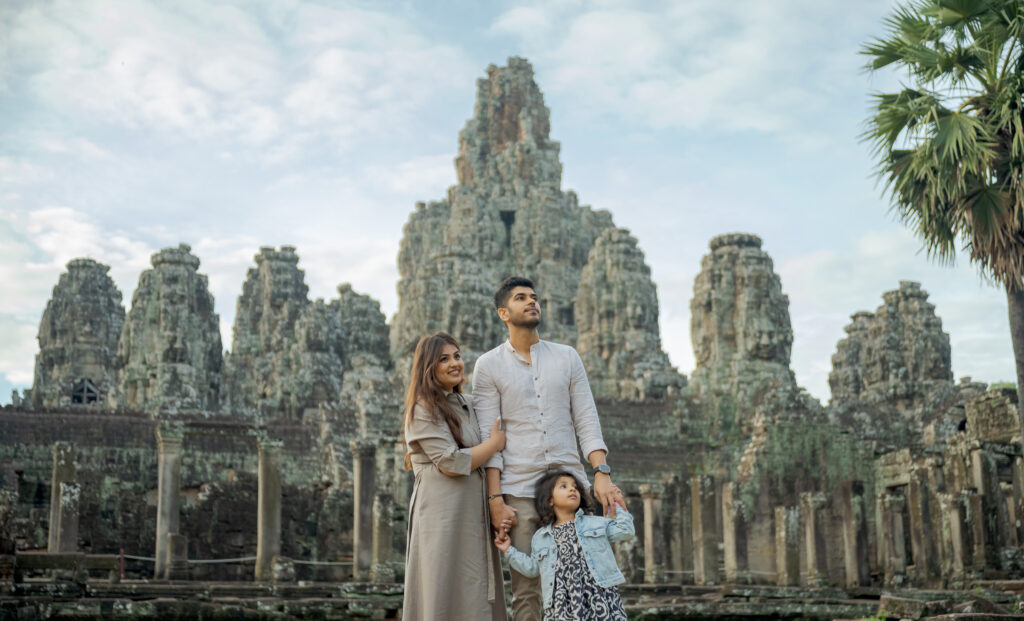 Family at Bayon on a Photoshoot with Siem Reap Photographer