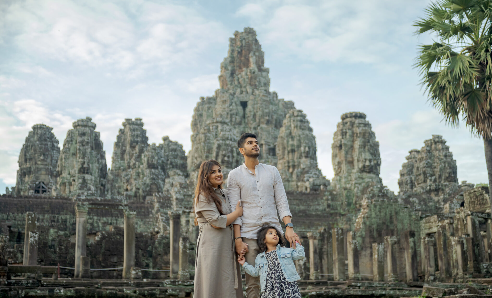 Family at Bayon on a Photoshoot with Siem Reap Photographer