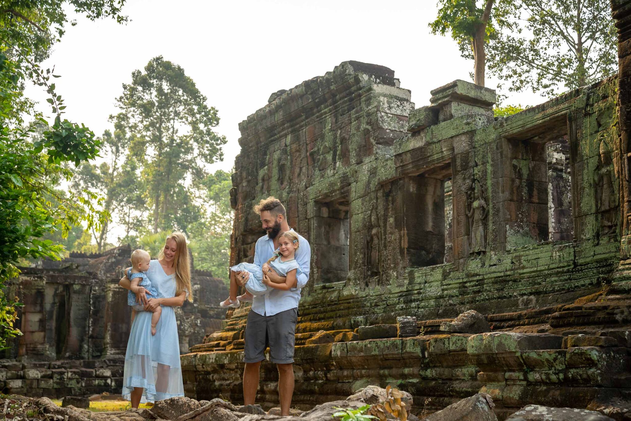 Family Photoshoot with Siem Reap Photographer in Angkor