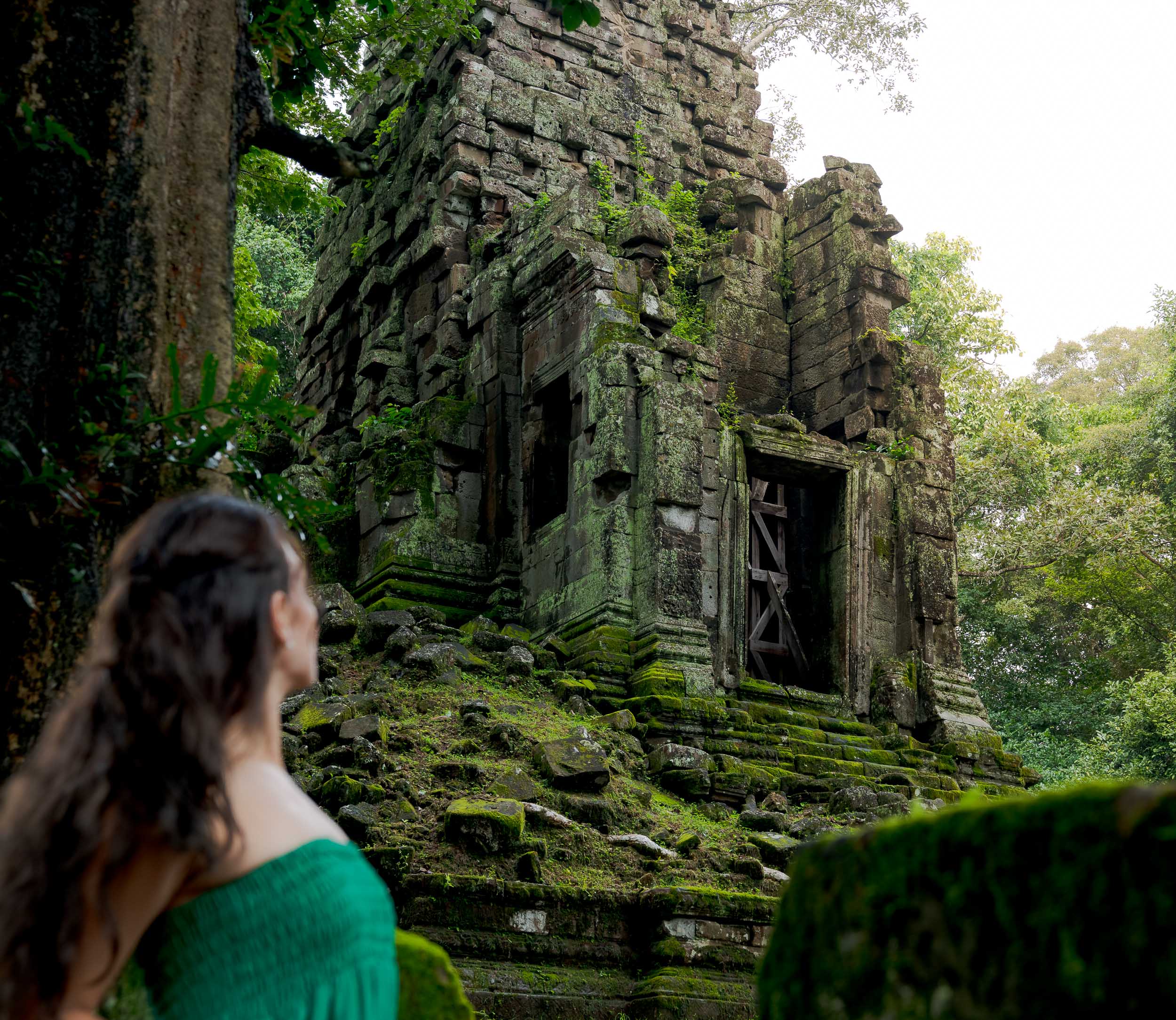 Solo Traveler at Temple on a Photoshoot with Siem Reap Photographer
