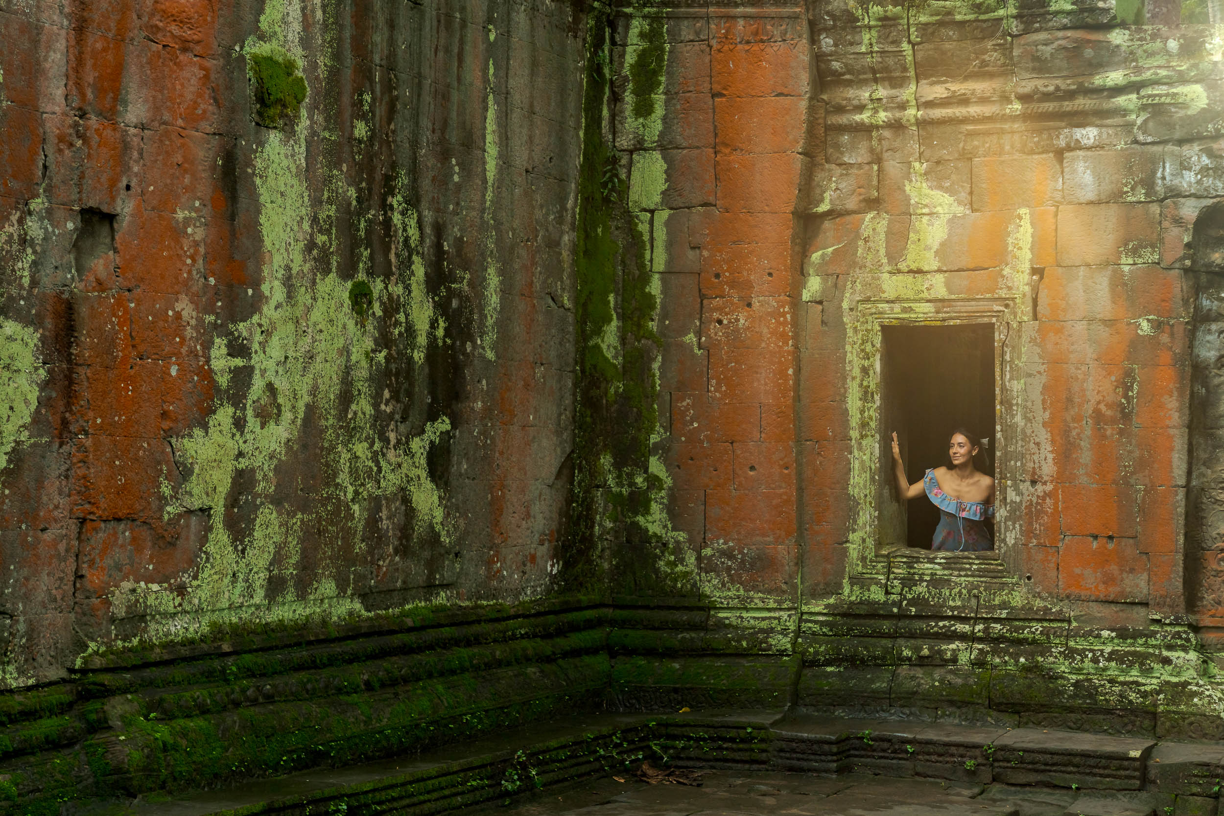 Solo Traveler at Ta Prom Temple on a Photoshoot with Siem Reap Photographer