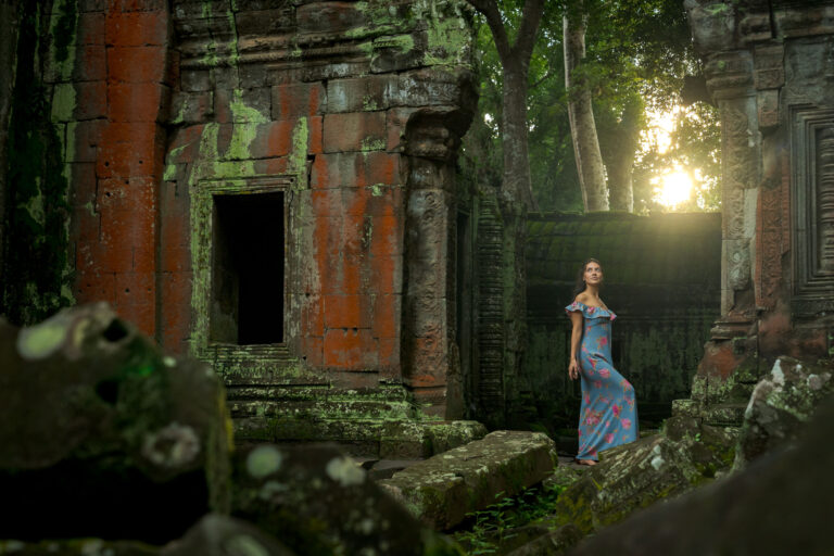 Solo Traveler at Ta Prom Temple on a Photoshoot with Siem Reap Photographer