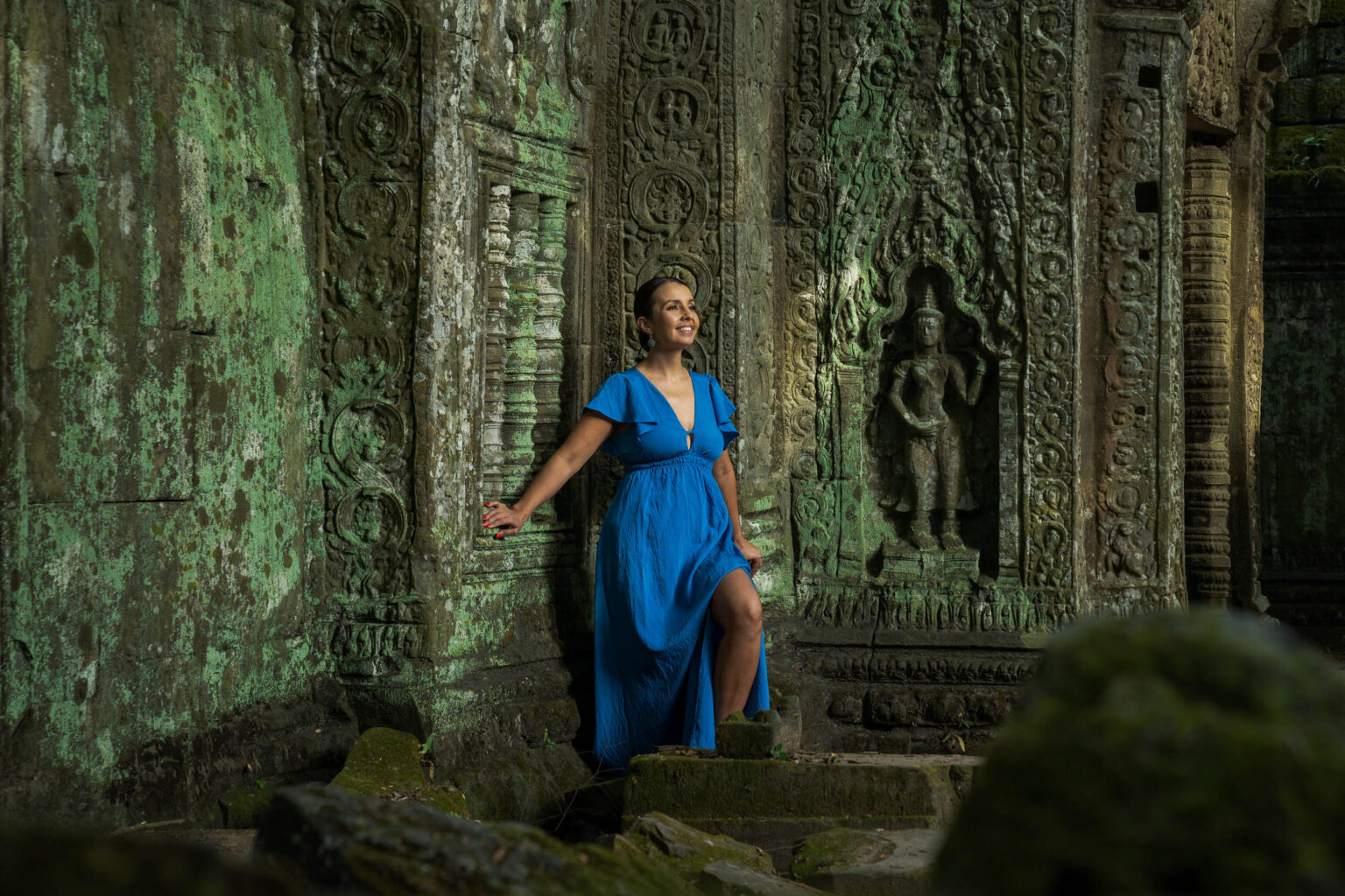 Solo Traveler at Ta Prom Temple on a Photoshoot with Siem Reap Photographer
