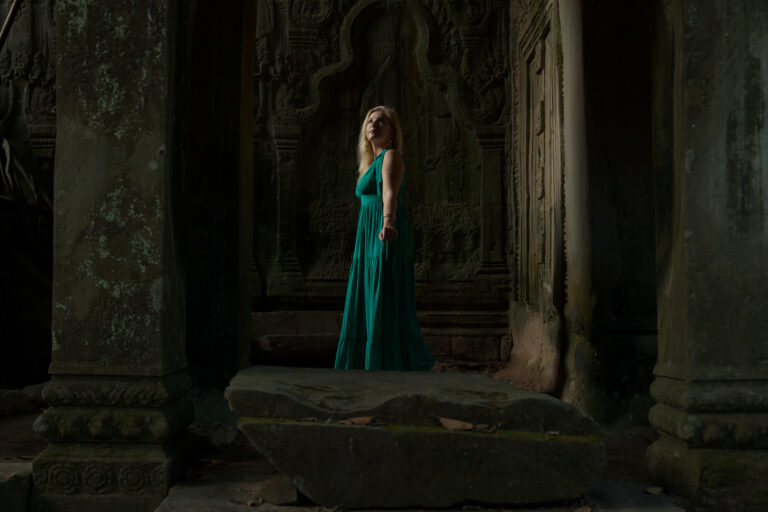 Solo Traveler at Ta Prom Temple on a Photoshoot with Siem Reap Photographer