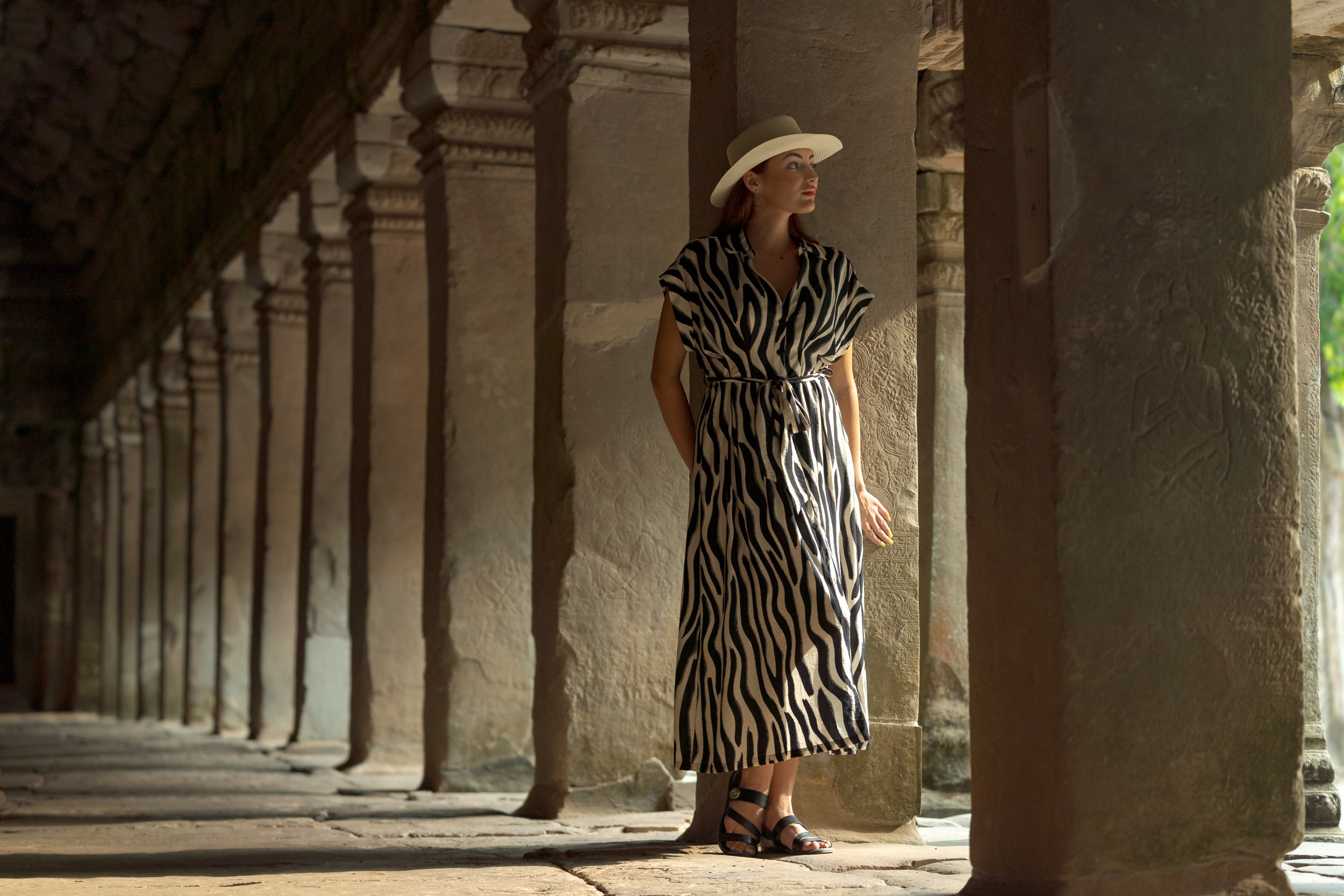 Solo Traveler at Ta Prom Temple on a Photoshoot with Siem Reap Photographer