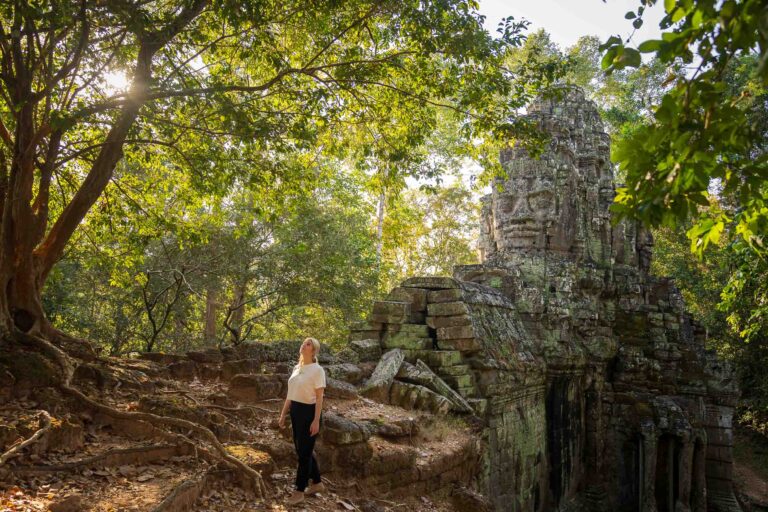 Lady in Angkor on a Photoshoot with Siem Reap Photographer