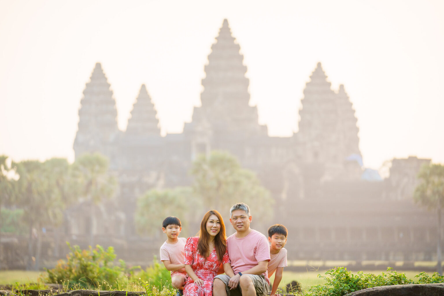 Family photography at Angkor Wat Temple