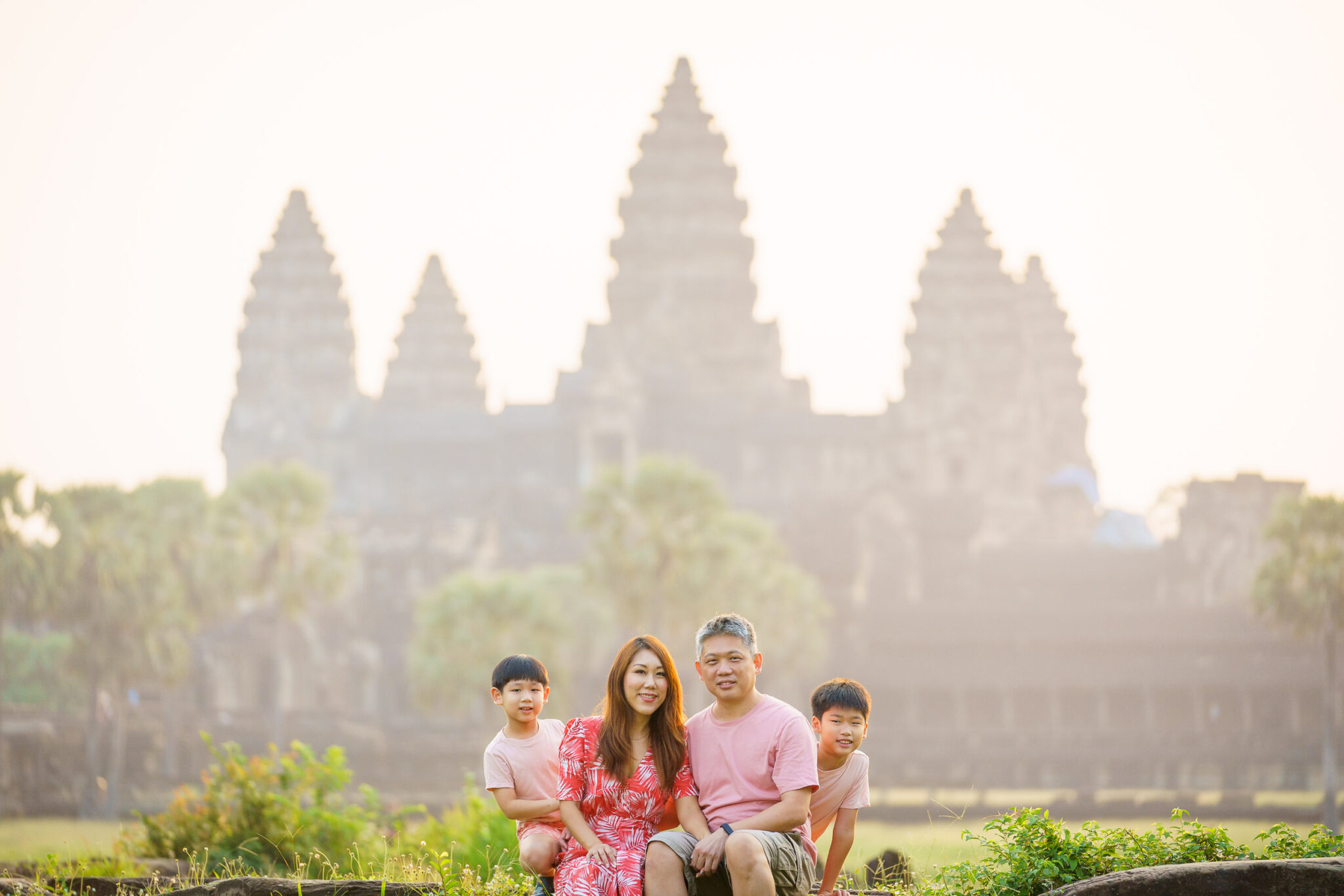 Family photography at Angkor Wat Temple