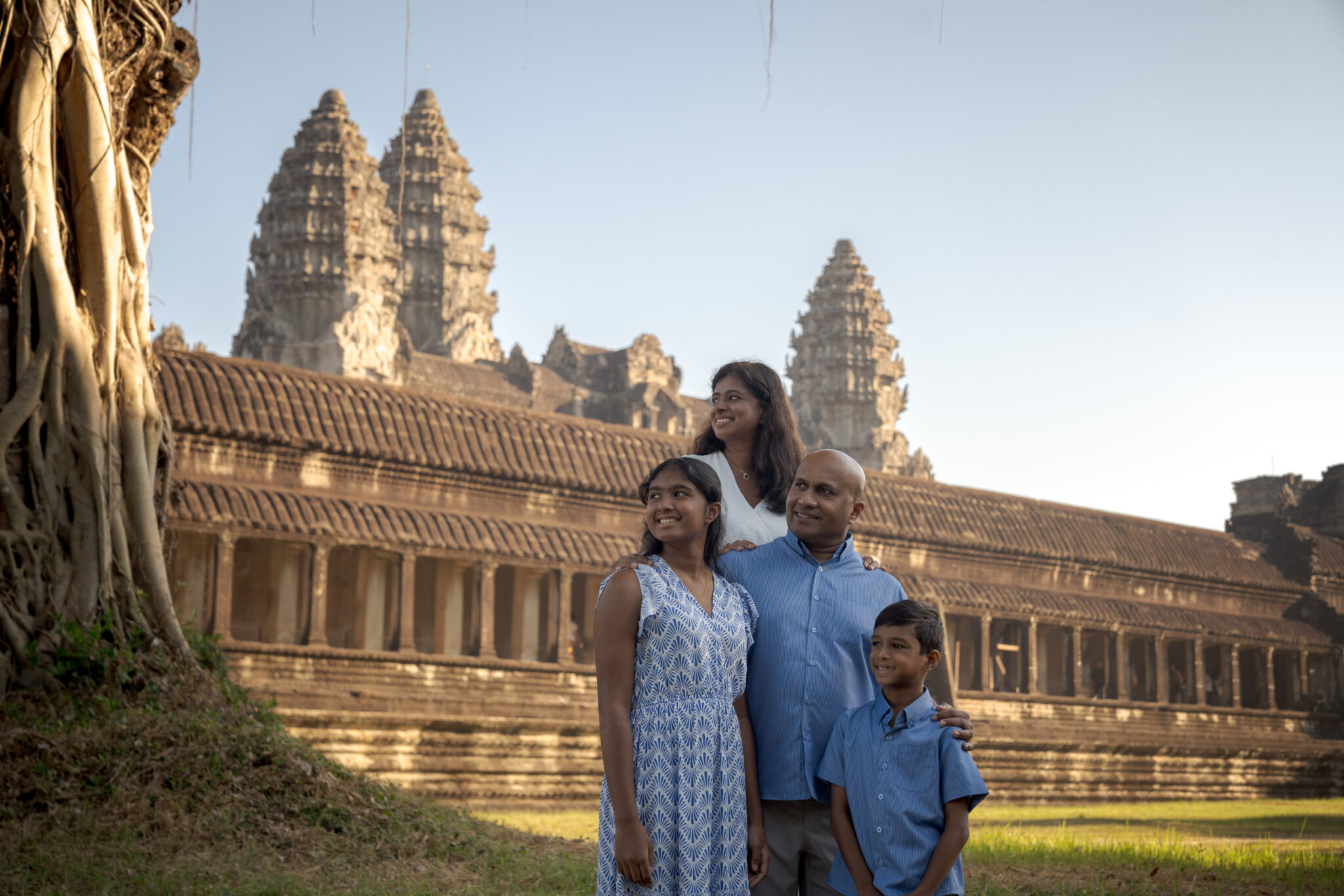 Family at Angkor Wat on a Photoshoot with Siem Reap Photographer