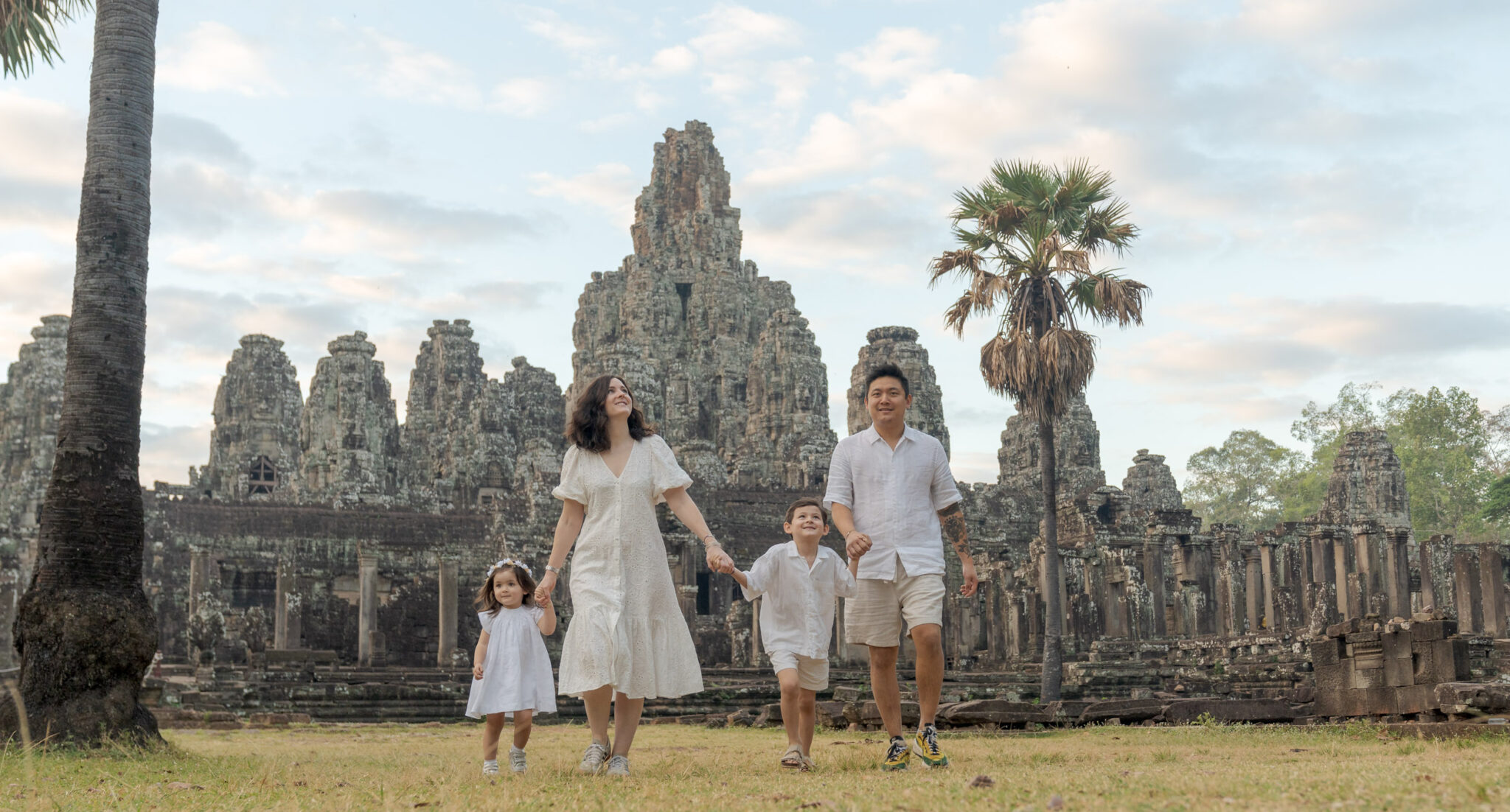 Family at Angkor Wat on a Photoshoot with Siem Reap Photographer