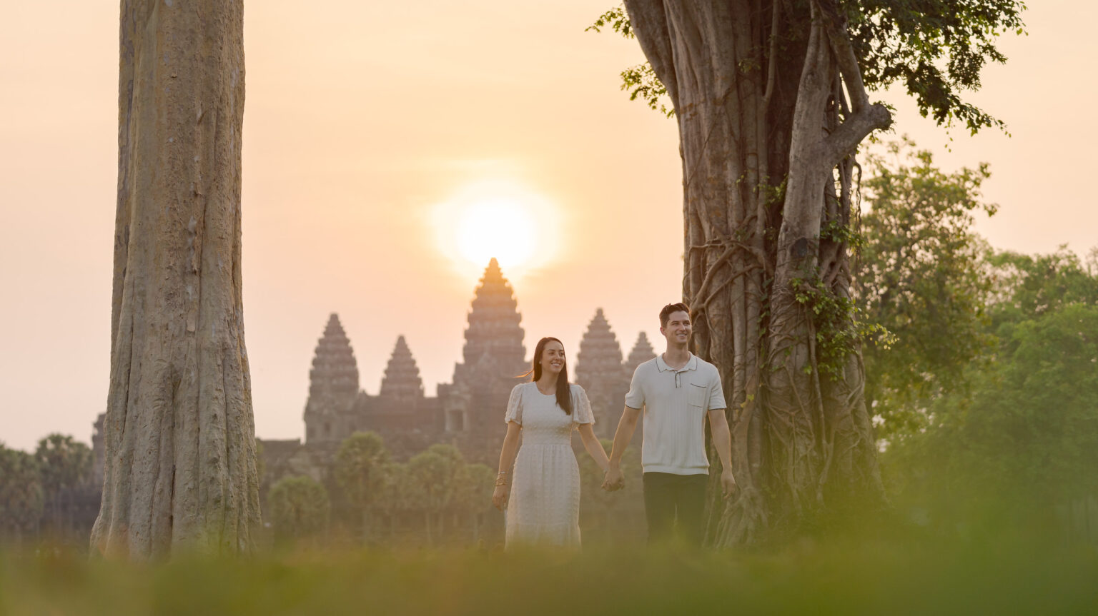 Couple at Angkor Wat Sunrise photoshoot photographed by Siem Reap Photographer