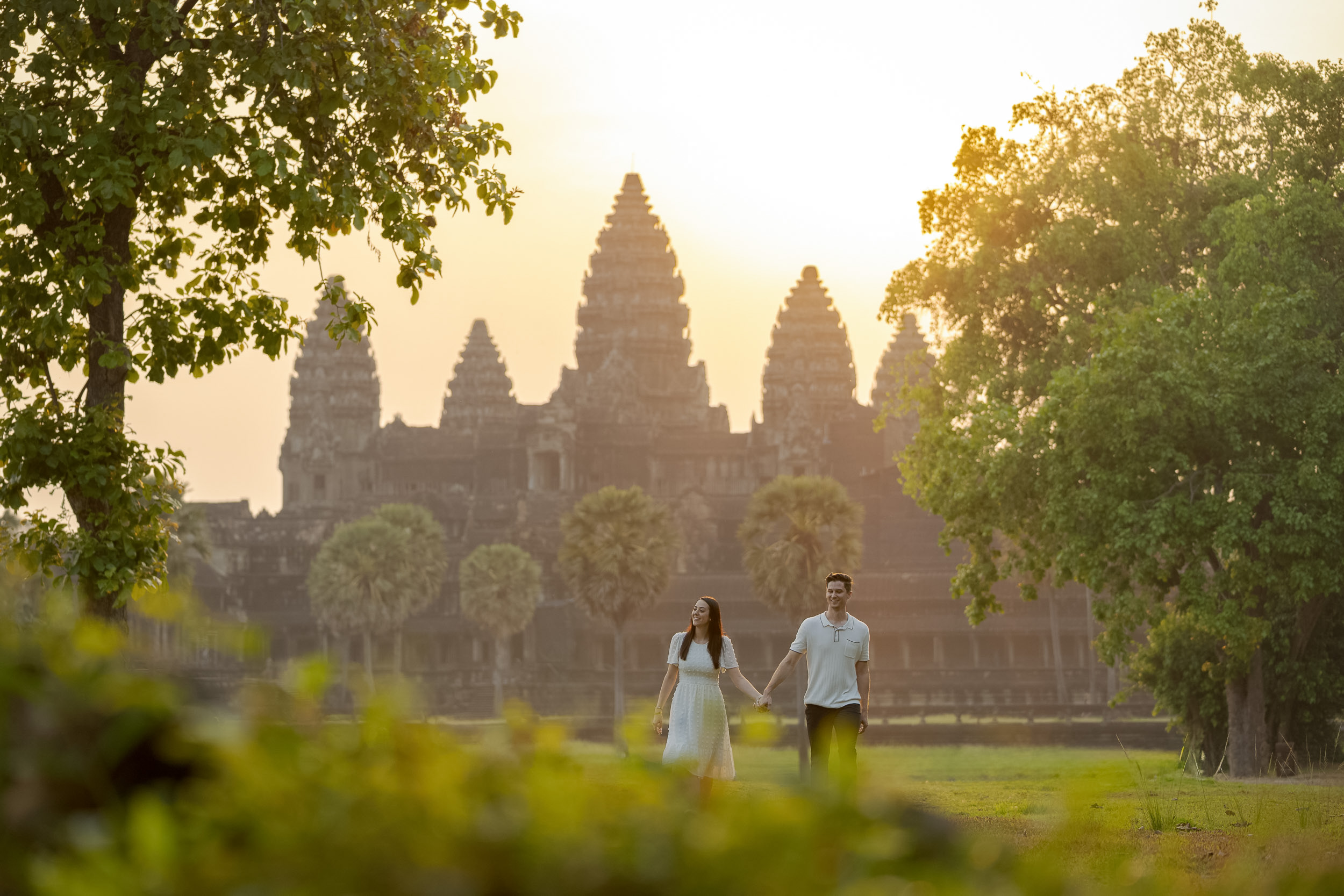 Couple at Angkor Wat on a Photoshoot with Siem Reap Photographer