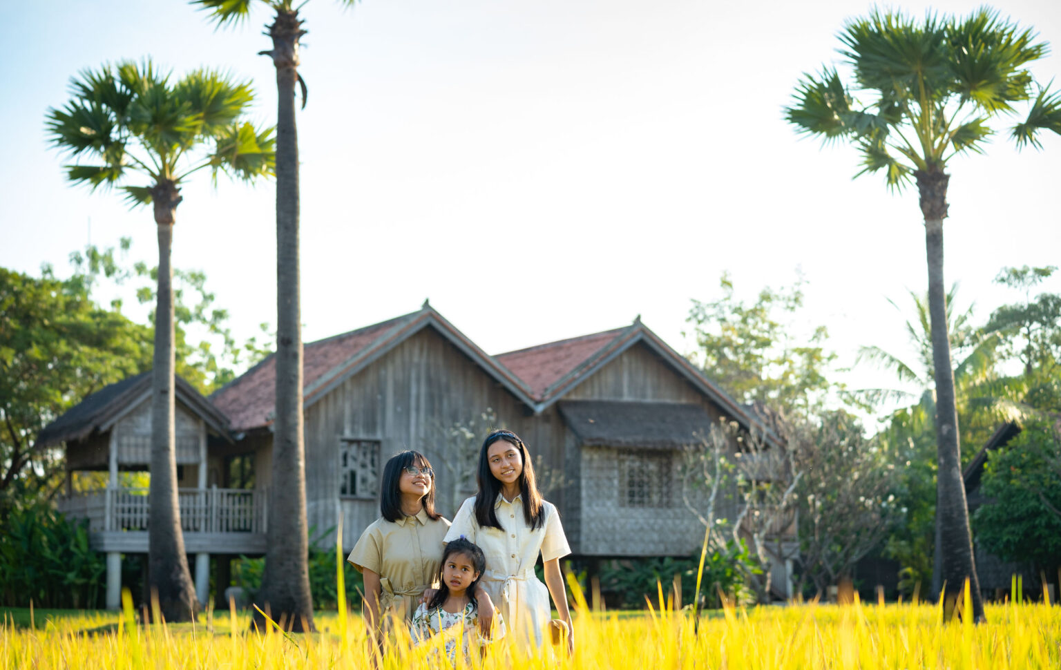 family photoshoot at Phum Baitang Hotel, Siem Reap