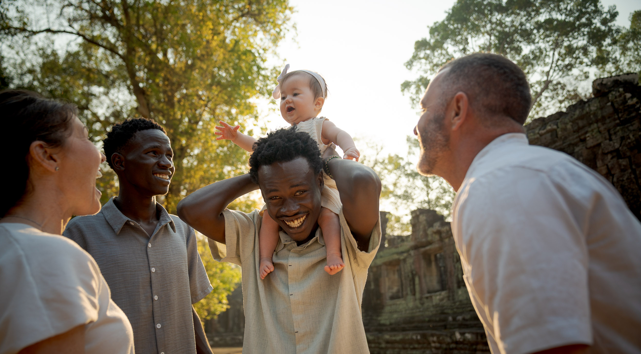 Family photoshoot at Beantey Kdei Temple, Siem Reap, Cambodia