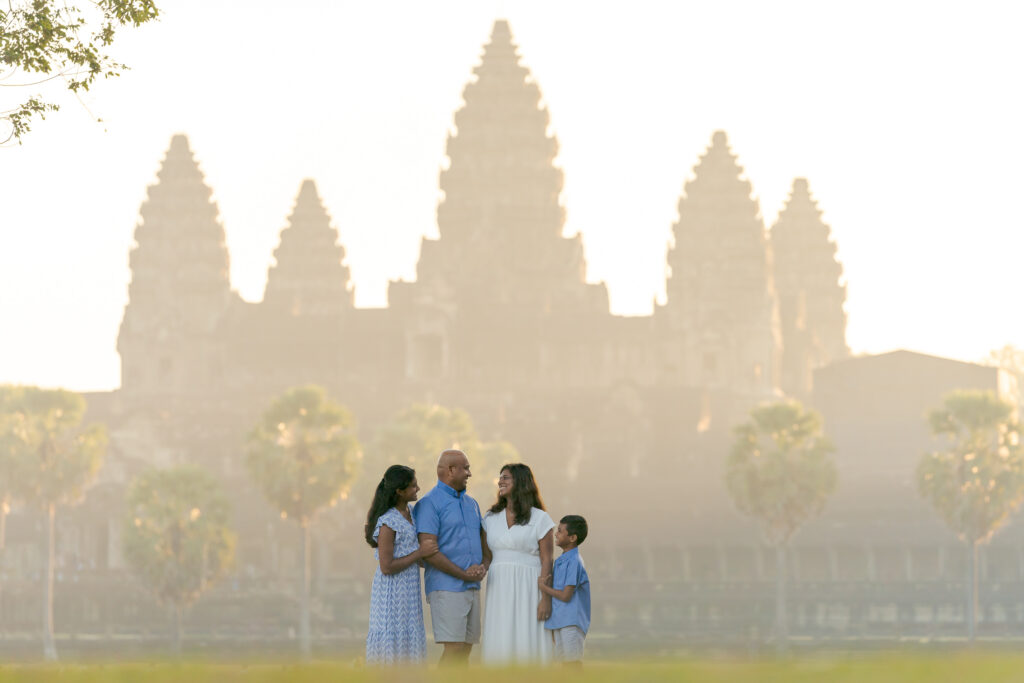 Angkor wat family photoshoot at sunrise