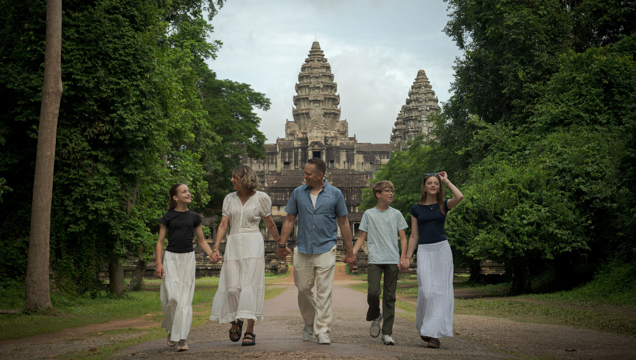 Family photo at Angkor Wat